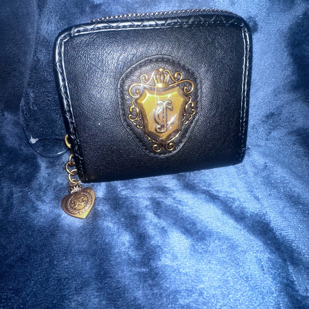 Juicy Couture Black Wallet with Gold Emblem